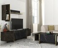 Set mobilier living, Talon, Veyron Set 1, PAL, Negru/Auriu