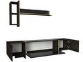 Set mobilier living, Talon, Veyron Set 1, PAL, Negru/Auriu