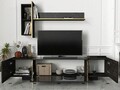 Set mobilier living, Talon, Veyron Set 2, PAL, Negru/Auriu