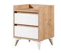 Noptiera, Hanah Home, Tuvalle 041, .45x59x40 cm, Stejar Safir / Alb
