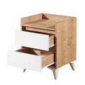 Noptiera, Hanah Home, Tuvalle 041, .45x59x40 cm, Stejar Safir / Alb