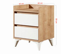 Noptiera, Hanah Home, Tuvalle 041, .45x59x40 cm, Stejar Safir / Alb