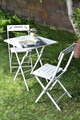 Set mobilier de gradina 3 piese, Valovi, Bistro Set 2, MDF , Alb