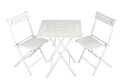Set mobilier de gradina 3 piese, Valovi, Bistro Set 2, MDF , Alb