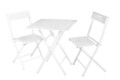 Set mobilier de gradina 3 piese, Valovi, Bistro Set 2, MDF , Alb