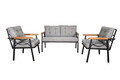 Set mobilier de gradina, Valovi, Damla, Metal, Gri inchis