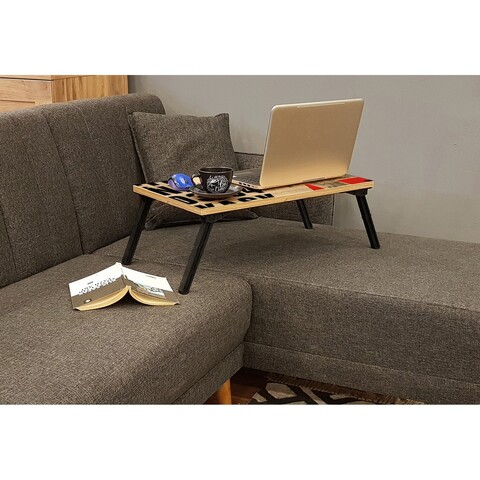 Masuta laptop, Vella, Gusto 766, 60x24 cm, PAL, Pin Atlantic / Alb