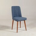 Scaun, Vella, Vina 1048, 47x89x46 cm, PAL, Nuc / Albastru închis