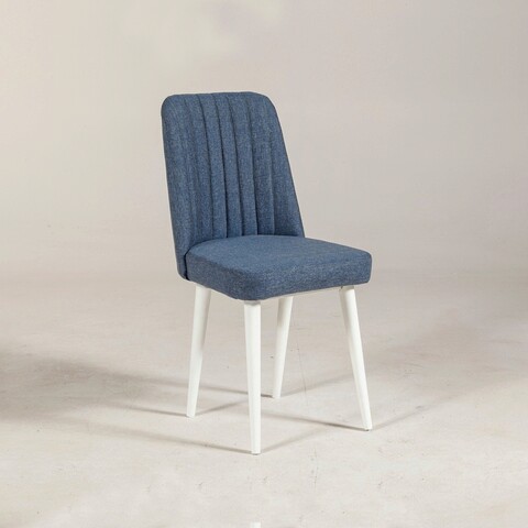 Scaun, Vella, Vina Sandalye Dark Blue, Alb, 47x89x46 cm, PAL, Alb/Albastru inchis