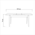 Masa extensibila, Vella, Santiago Masa White, 120x77x75 cm, PAL, Alb
