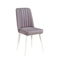 Set masa si scaune 4 piese, Vella, Costa White-Grey, PAL, Alb/Gri