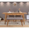 Set masa extensibila si 4 scaune, Vella, Santiago Atlantice -Soho Grey, PAL, Pin Atlantic / Gri