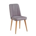 Set masa extensibila si 4 scaune, Vella, Santiago White Grey Atlantic Pine, PAL, Pin Atlantic / Alb / Gri