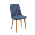 Set masa extensibila si 4 scaune, Vella, Santiago Atlantic Navy Blue, PAL, Pin Atlantic / Albastru Marin