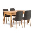 Set masa si scaune 6 piese, Vella, Costa Atlantic Anthracite, PAL, Pin Atlantic / Antracit