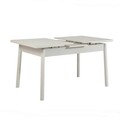 Set masa extensibila si 6 scaune, Vella, Santiago White Grey, PAL, Alb/Gri