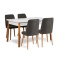 Set masa extensibila si 6 scaune, Vella, Santiago 1053, PAL, Pin Atlantic / Alb / Antracit
