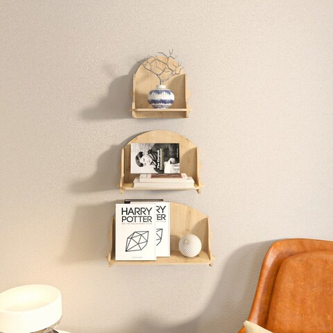 Raft de perete, Zena Home, Silya, PAL, Stejar