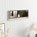 Oglindă decorativă din PAL, Zena Home, Polka, PAL, Aur/Negru