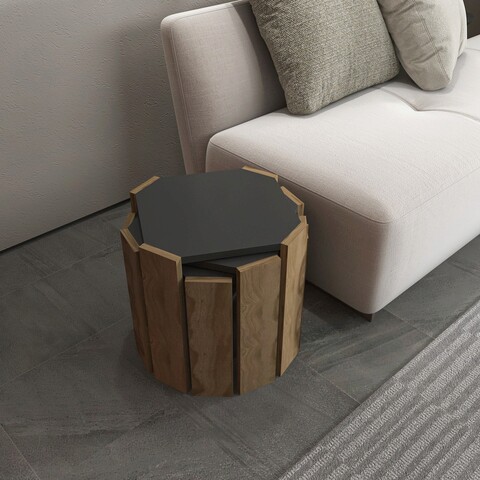 Masuta de cafea, Zena Home, Lori, PAL, Antracit / Nuc