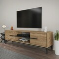 Comoda TV, Zena Home, Eslem, 120x43 cm, PAL, Stejar / Negru