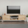Comoda TV, Zena Home, Eslem, 120x43 cm, PAL, Stejar / Alb