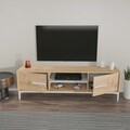 Comoda TV, Zena Home, Eslem, 120x43 cm, PAL, Stejar / Alb