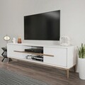 Comoda TV, Zena Home, Eslem, 120x43 cm, PAL, Alb/Maro