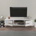 Comoda TV, Zena Home, Eslem, 120x43 cm, PAL, Alb/Maro