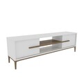 Comoda TV, Zena Home, Eslem, 120x43 cm, PAL, Alb/Maro