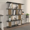 Corp biblioteca, Zena Home, Grace, 120x141x24 cm, PAL, Negru / Stejar