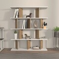 Corp biblioteca, Zena Home, Grace, 120x141x24 cm, PAL, Alb/Maro