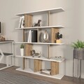 Corp biblioteca, Zena Home, Grace, 120x141x24 cm, PAL, Alb/Maro