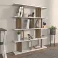 Corp biblioteca, Zena Home, Grace, 120x141x24 cm, PAL, Alb/Maro