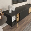 Comoda TV, Zena Home, Ecrin, 160x45x34 cm, PAL, Antracit / Stejar