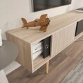 Comoda TV, Zena Home, Ecrin, 160x45x34 cm, PAL, Stejar / Negru