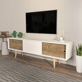 Comoda TV, Zena Home, Ecrin, 160x45x34 cm, PAL, Alb/Maro