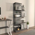Corp biblioteca, Zena Home, Arya, 80x160x24 cm, PAL, Antracit/Alb