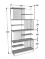 Corp biblioteca, Zena Home, Arya, 80x160x24 cm, PAL, Antracit/Alb