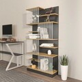 Corp biblioteca, Zena Home, Arya, 80x160x24.6 cm, PAL, Negru / Stejar