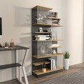 Corp biblioteca, Zena Home, Arya, 80x160x24.6 cm, PAL, Negru / Stejar