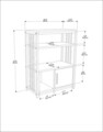 Corp biblioteca, Zena Home, Letos, 60x80x29 cm, PAL, Antracit/Alb