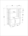 Corp biblioteca, Zena Home, Letos, 60x80x29.6 cm, PAL, Antracit/Alb