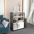 Corp biblioteca, Zena Home, Letos, 60x80x29 cm, PAL, Alb/Negru
