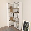 Corp biblioteca, Zena Home, Poyraz, 163.5x150x22 cm, PAL, Alb/Maro