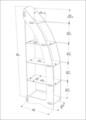 Corp biblioteca, Zena Home, Orsa, 58x180x31 cm, PAL, Stejar