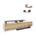 Comoda TV, Zena Home, Tammy, 180x54x36 cm, PAL, Alb / Stejar / Antracit