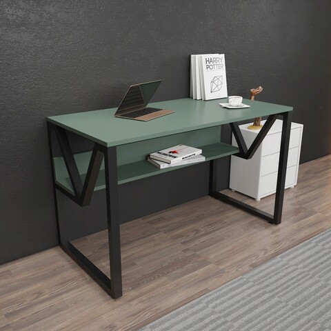 Birou, Zena Home, Lona, 120x72 cm, PAL, Verde/Negru
