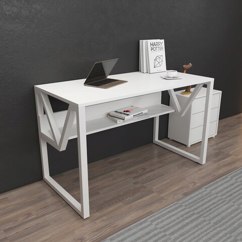 Birou, Zena Home, Lona, 120x72 cm, PAL, Alb