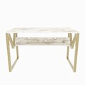 Birou, Zena Home, Lona, 120x72 cm, PAL, Alb/Auriu